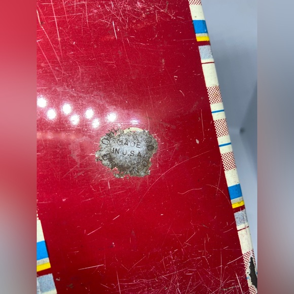 Vintage Tin 1950's Recipe Box Plaid Ohio Art Co Blue Red w/ Handwritten Recipes - Picture 8 of 8